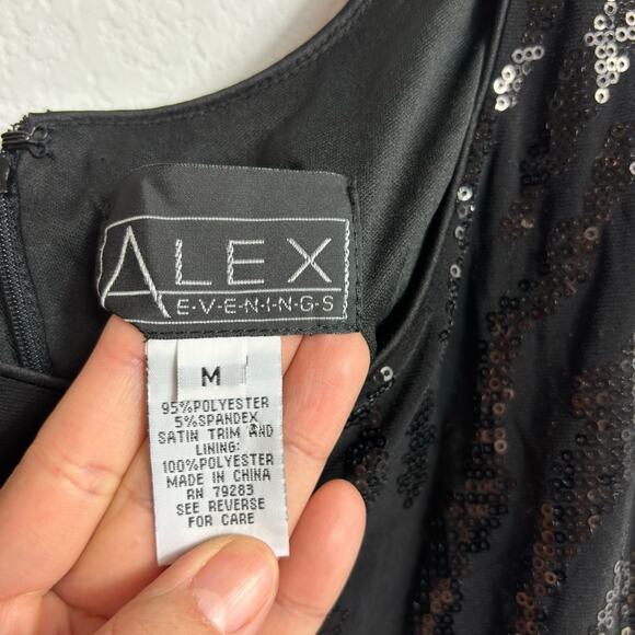 ALEX EVENINGS BLACK PARTY STRETCHY SEQUIN TANK TOP SIZE MEDIUM - Picture 5 of 6